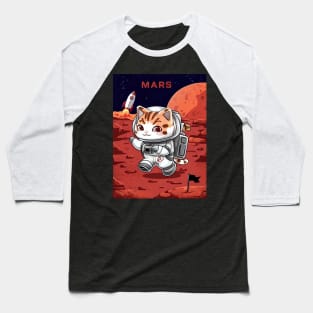 Cute cat astronaut on mars Baseball T-Shirt